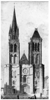 La Basilique Saint-Denis avec la tour Nord (1820)